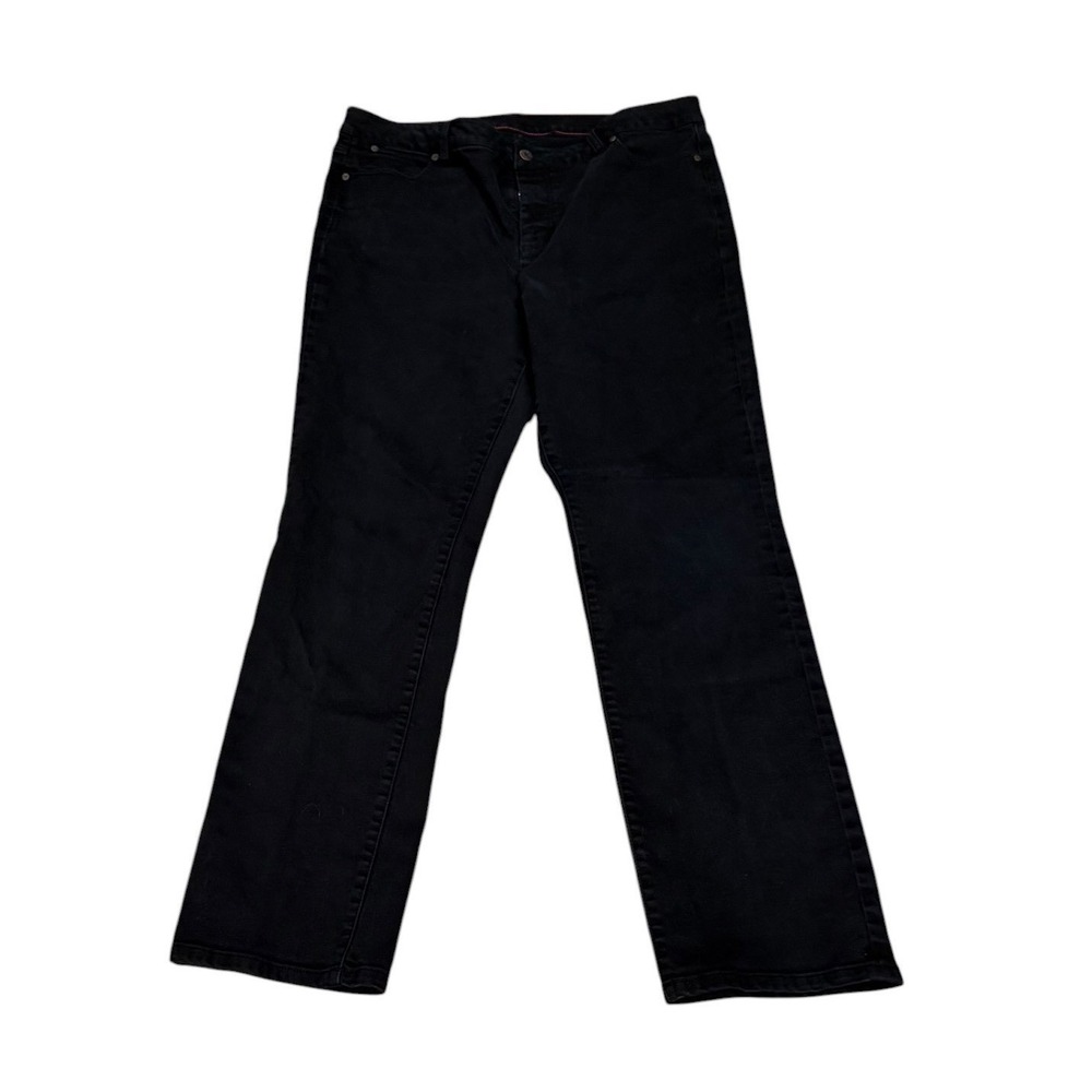Talbots Heritage Straight Leg Black Jeans Womens Size 16/33 Stretch Denim Pants